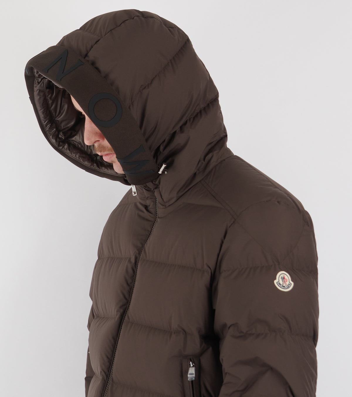 Orvelle Hooded Mid-Length Down Jacket Brown