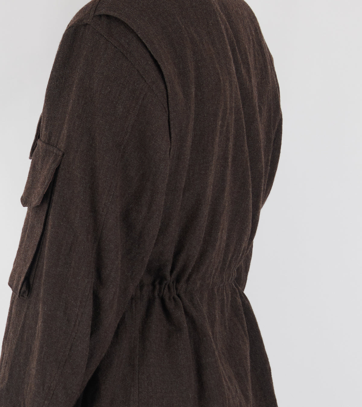 Wool Herringbone Explorer Jacket Top Brown