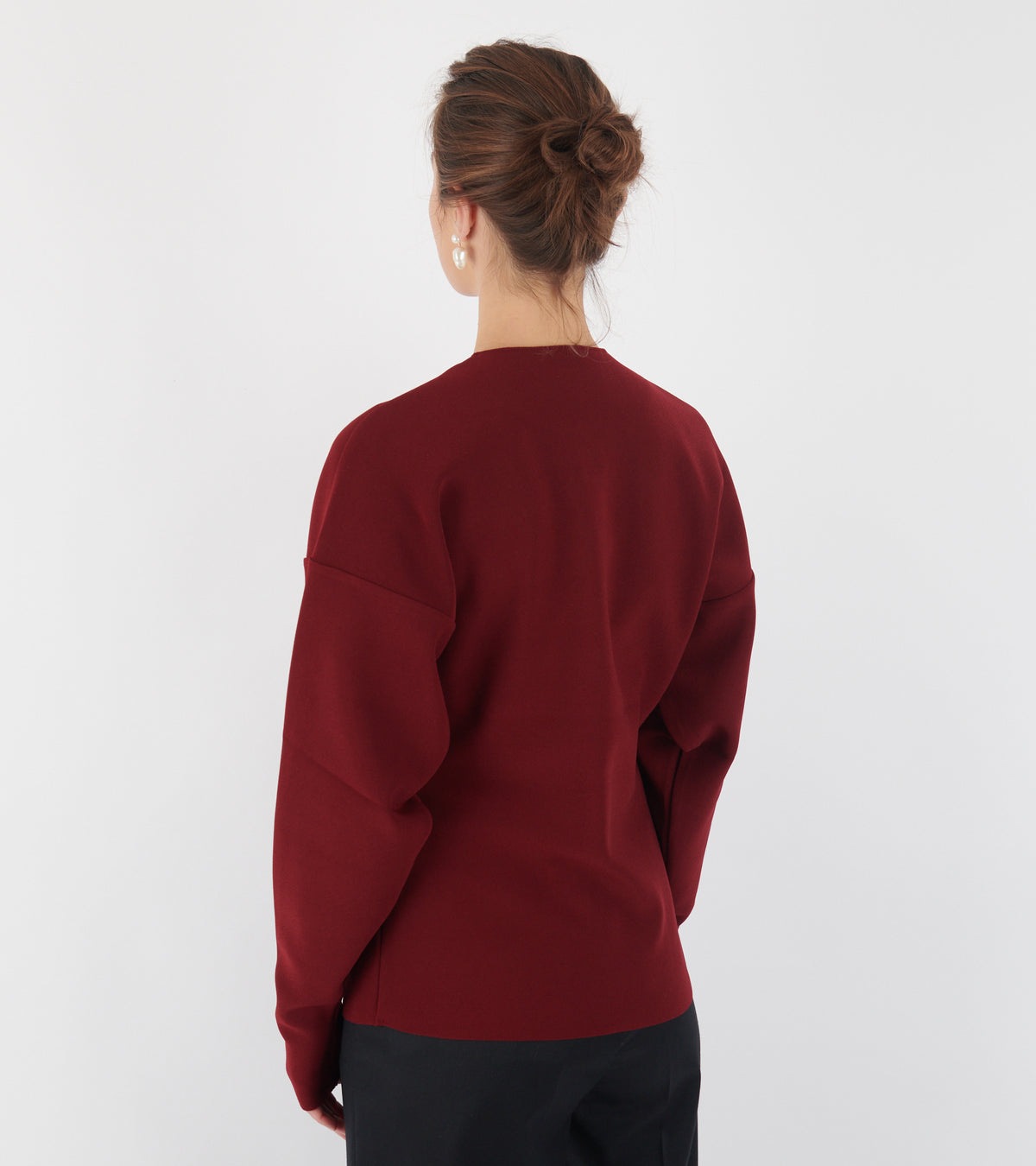 Lay2 Round-Neck Cardigan Burgundy