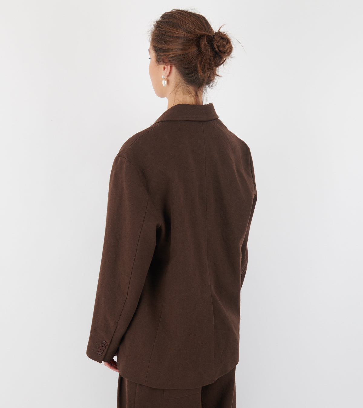Japanese Cotton/Linen Gabardine Andie Blazer Espresso