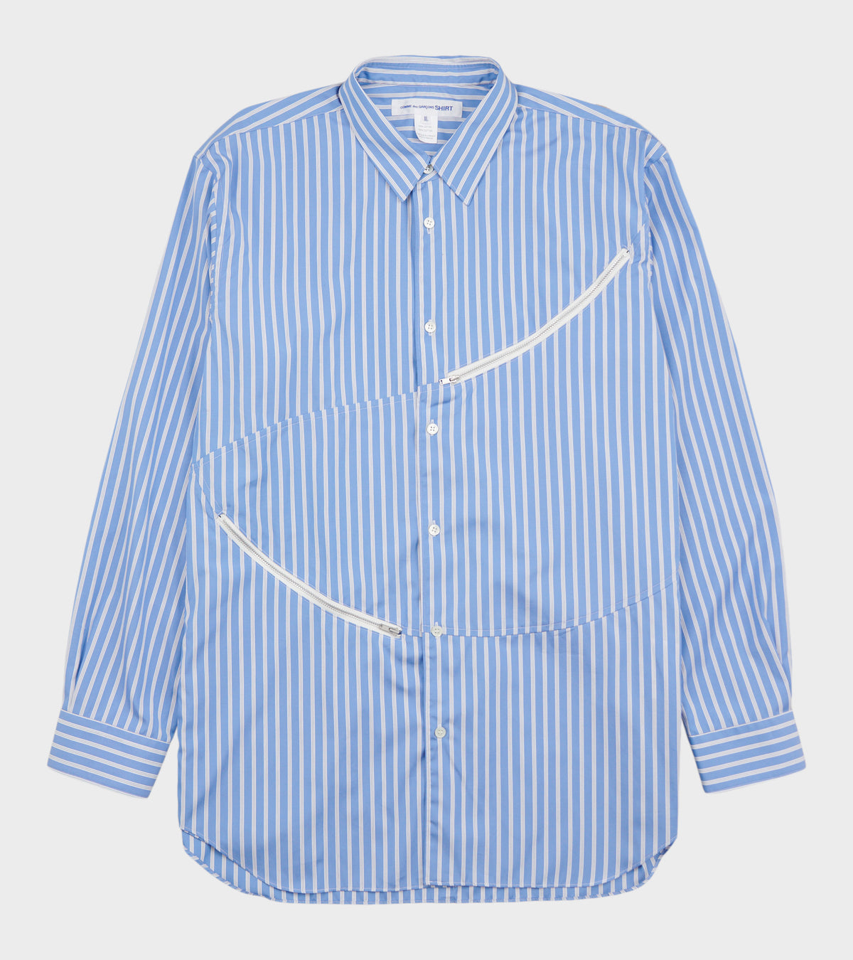 Shirt With Zip Details Blue Stripes