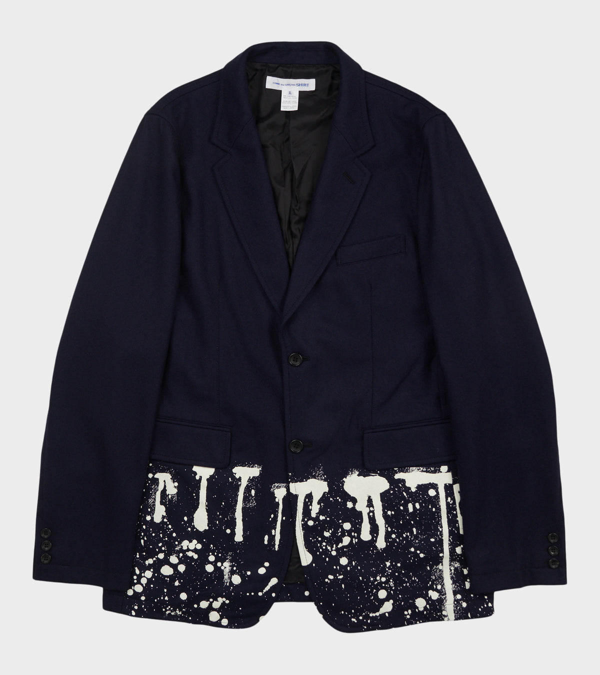 Printed Wool Blazer Navy / Off White