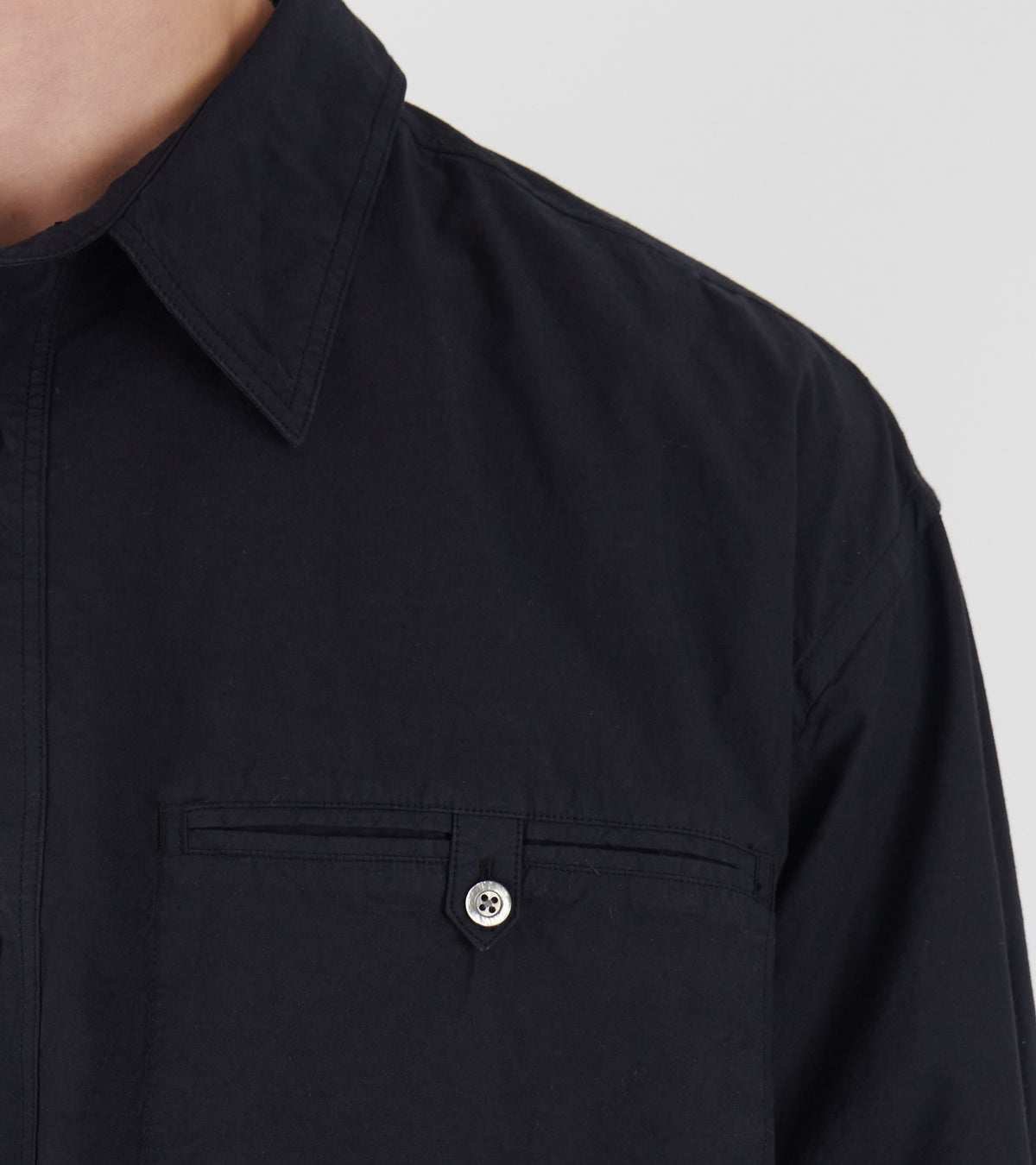 Falster Cotton Tencel Jet Oversize Shirt Dark Navy