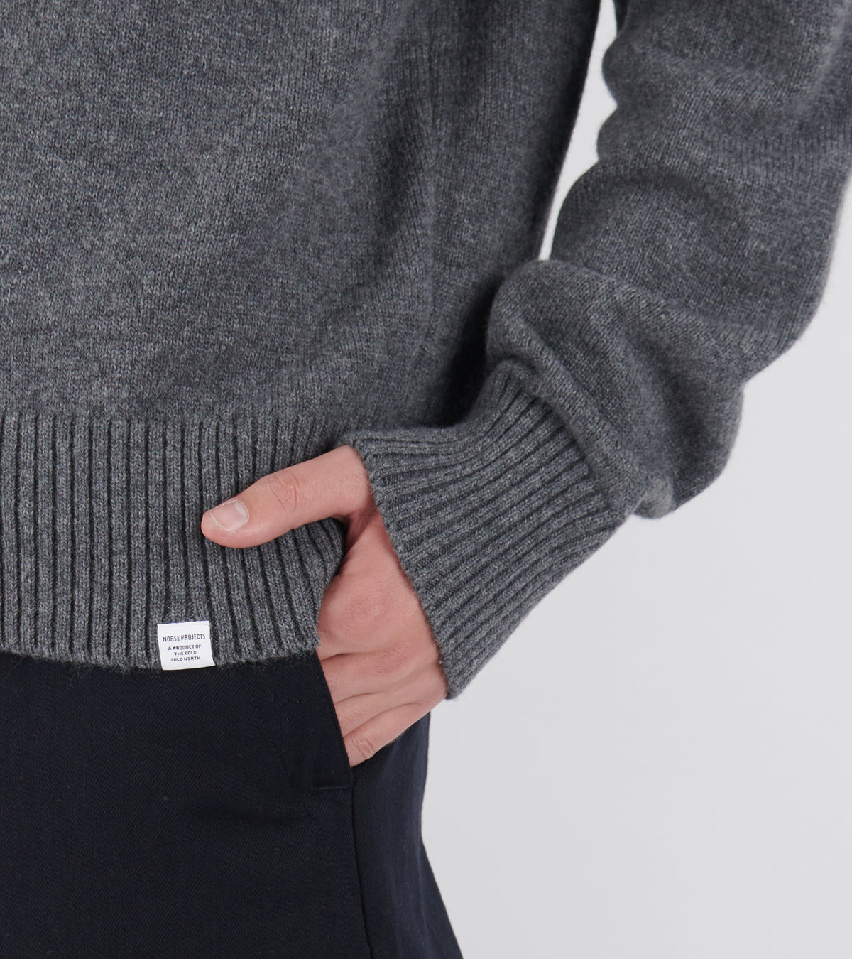 Anholt Lambswool Polo Grey Melange
