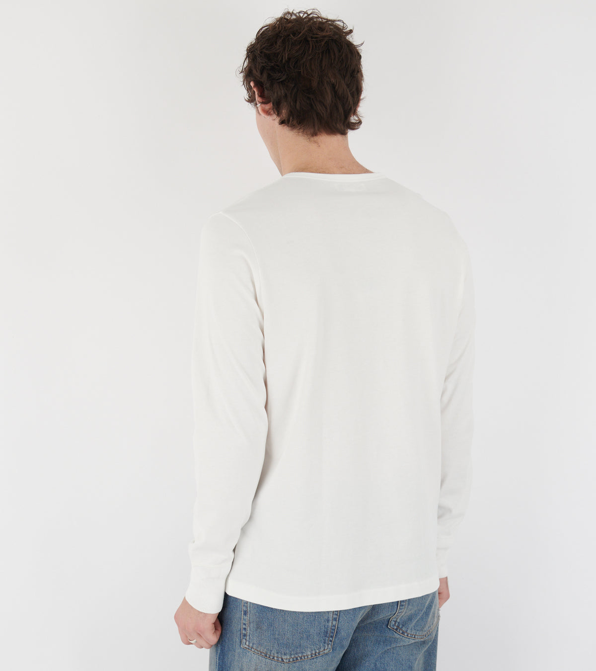 2M06 Men's Loopwheeled Henley Shirt White