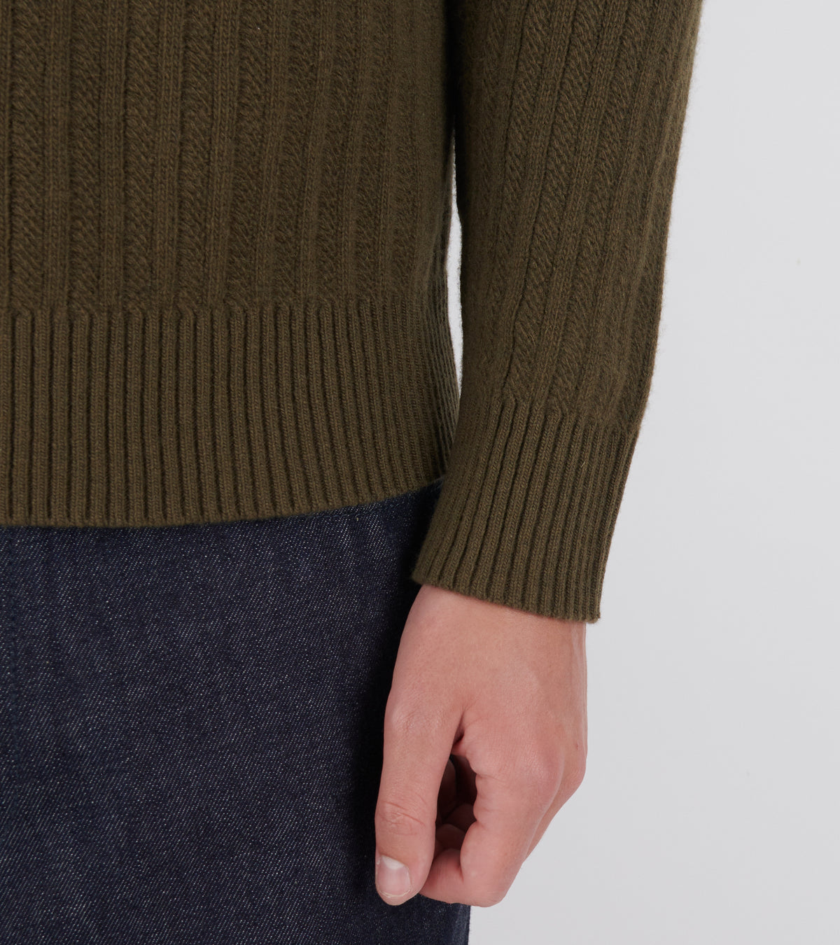 Wool Cashmere Ghost Knit Olive Green