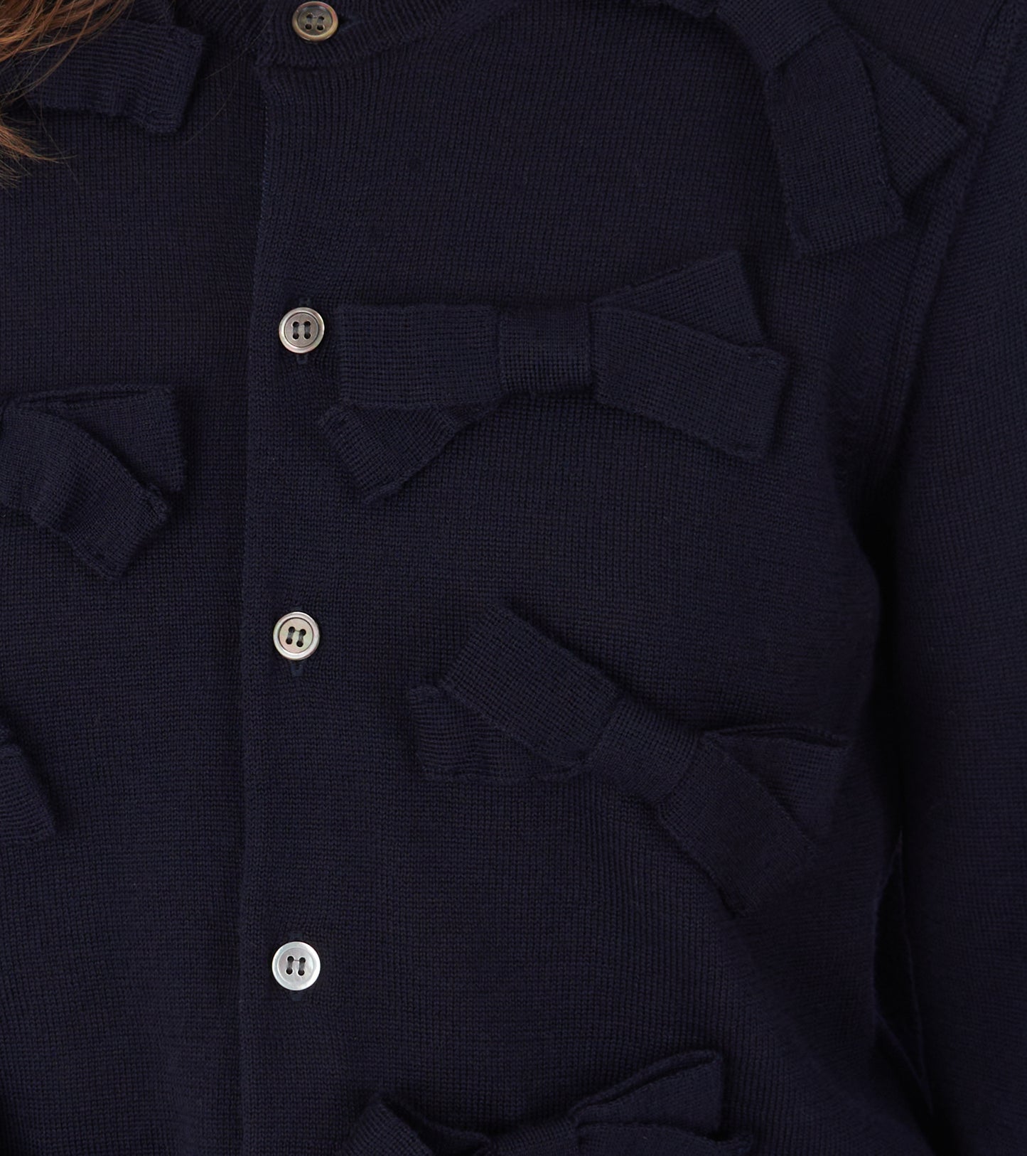 Bow Cardigan Navy