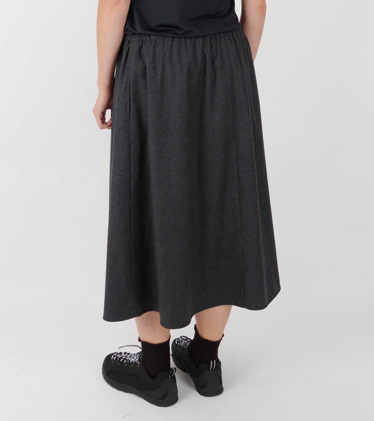 Bianca HW Below Knee Skirt Grey