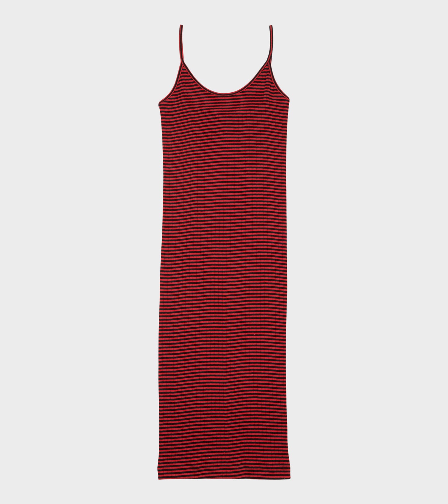 101 Strap Rib Mini Dress Black/Red
