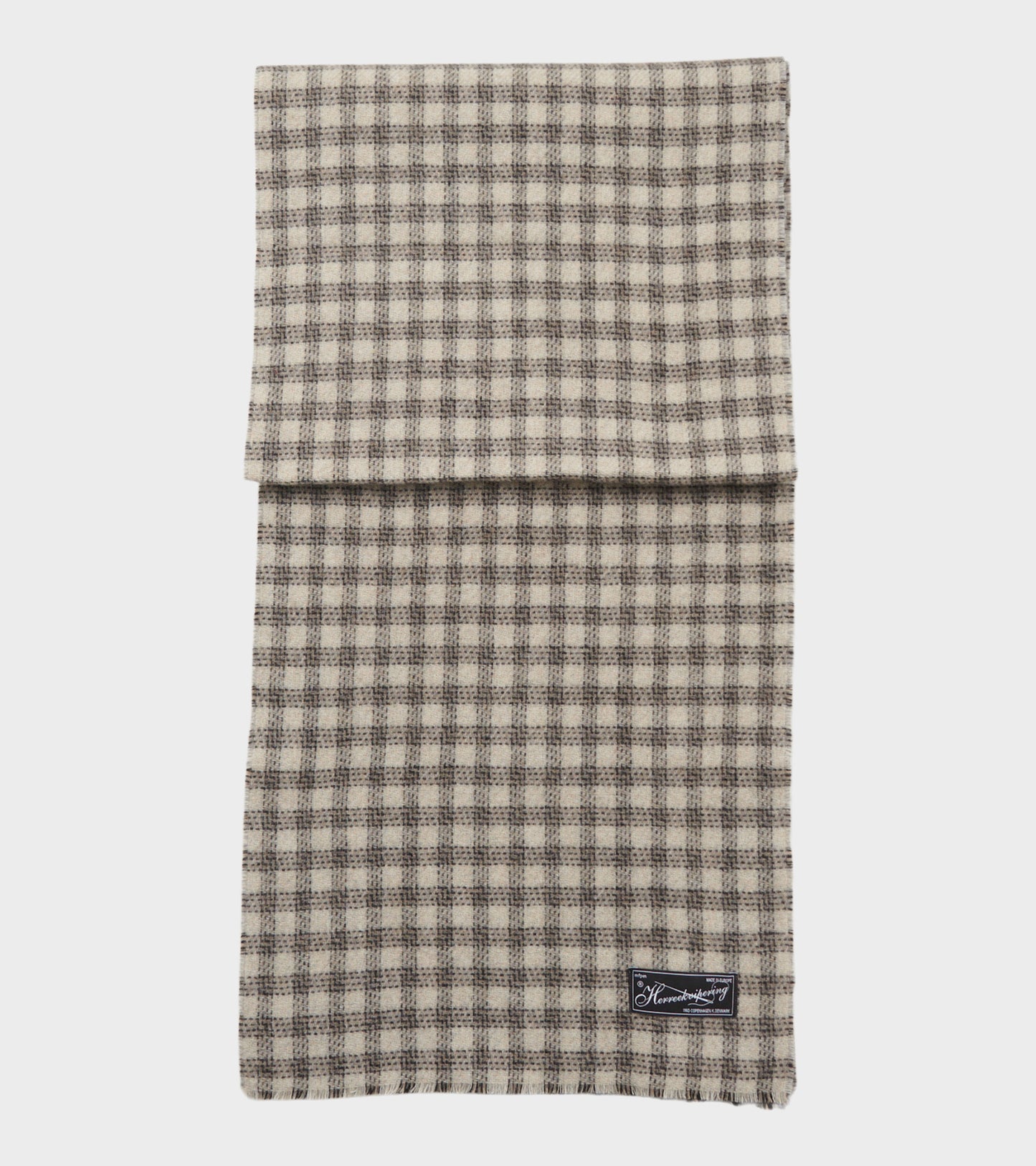Wool Scarf Grey Double Faced Check