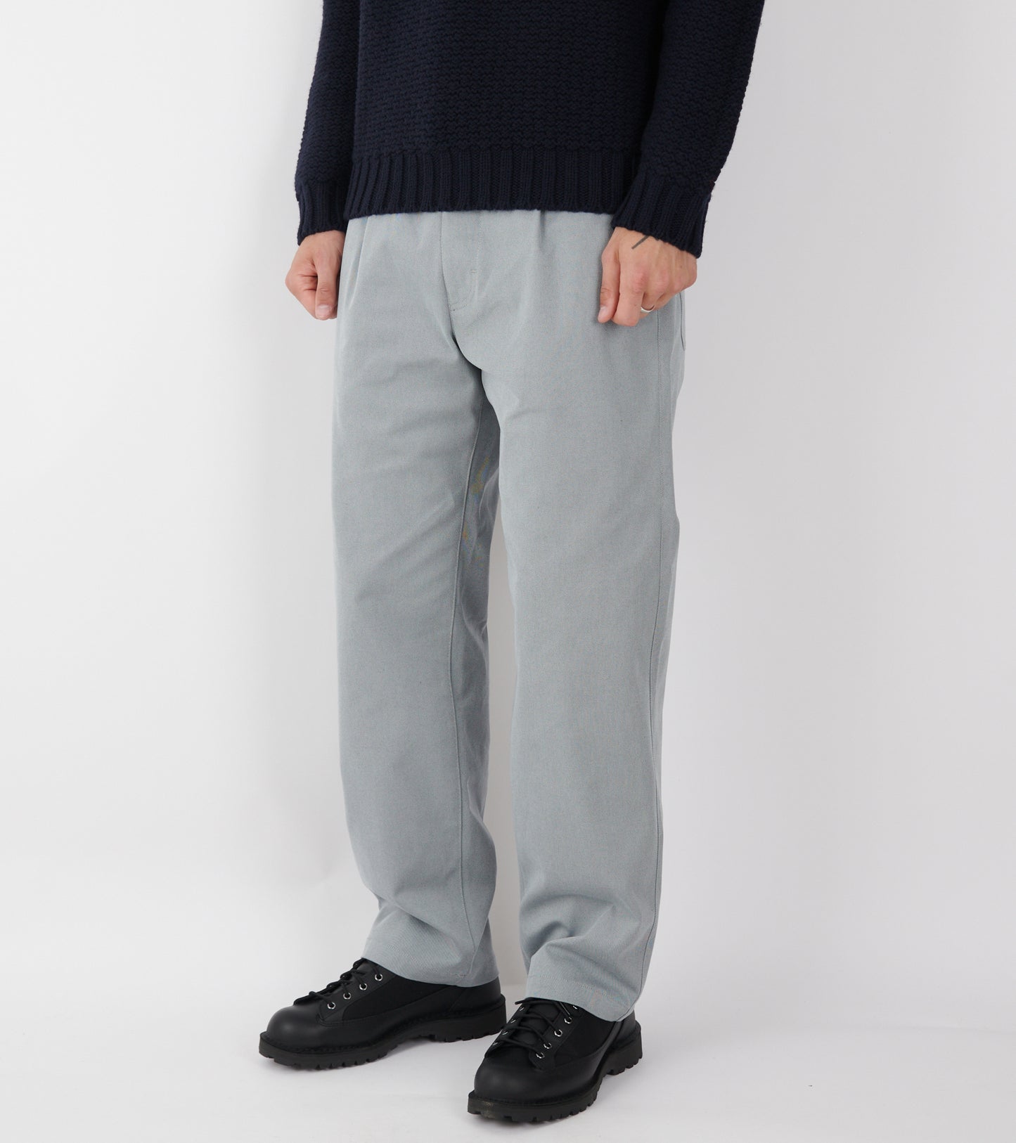 Nylon Tape Belt Trousers Blueish Grey