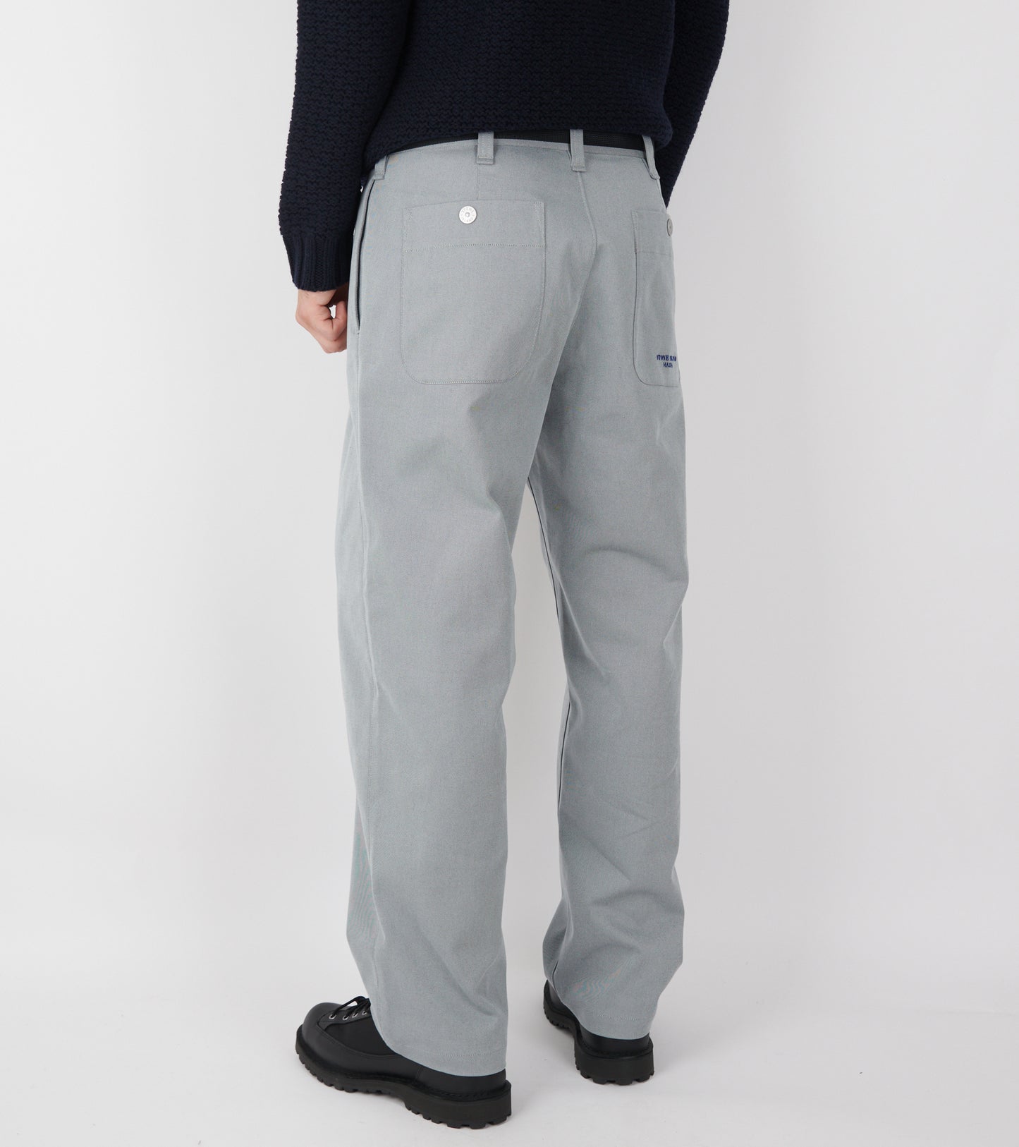 Nylon Tape Belt Trousers Blueish Grey