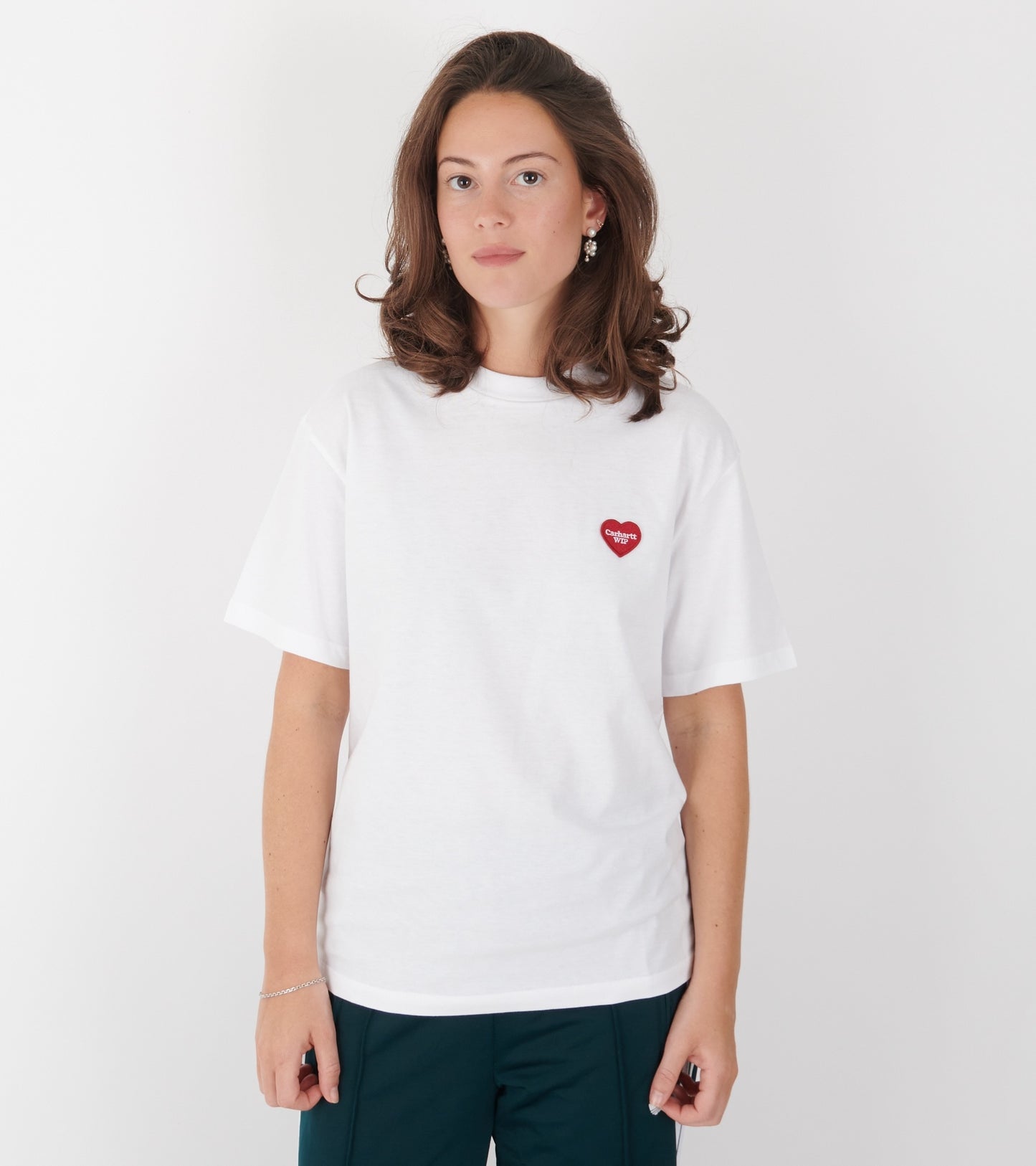 W S/S Heart Patch T-shirt White