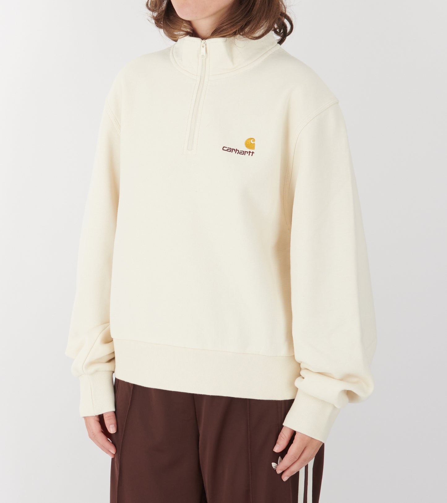 W American Script High Neck Sweat Natural