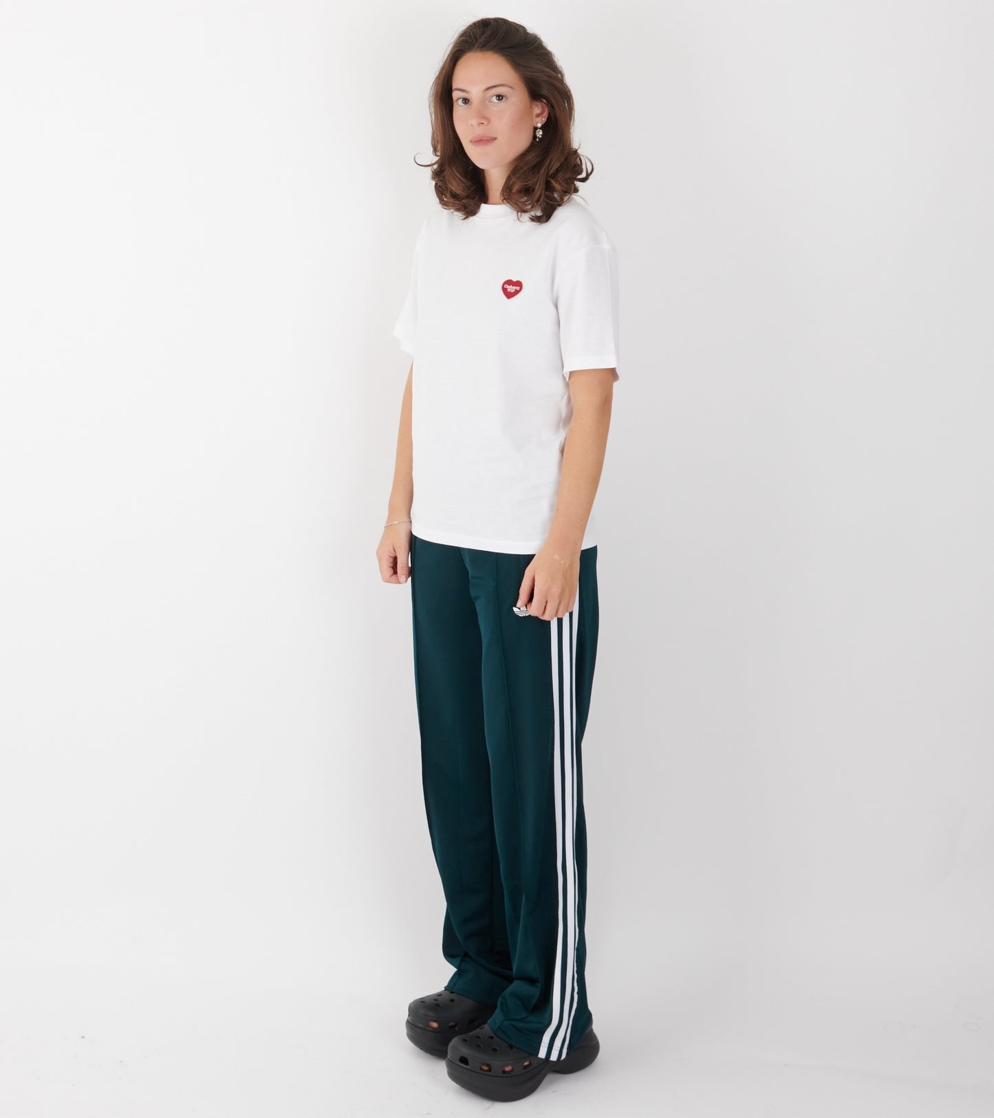 W S/S Heart Patch T-shirt White