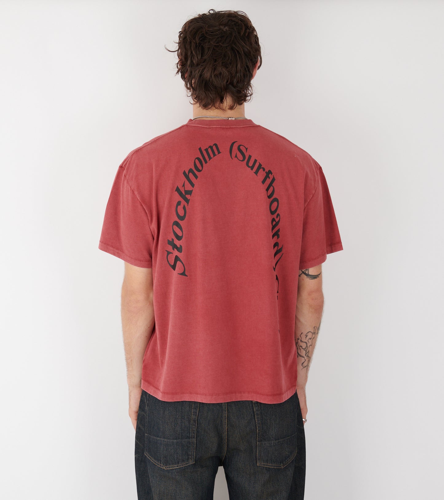 Back Logo Box Tee Vintage Red