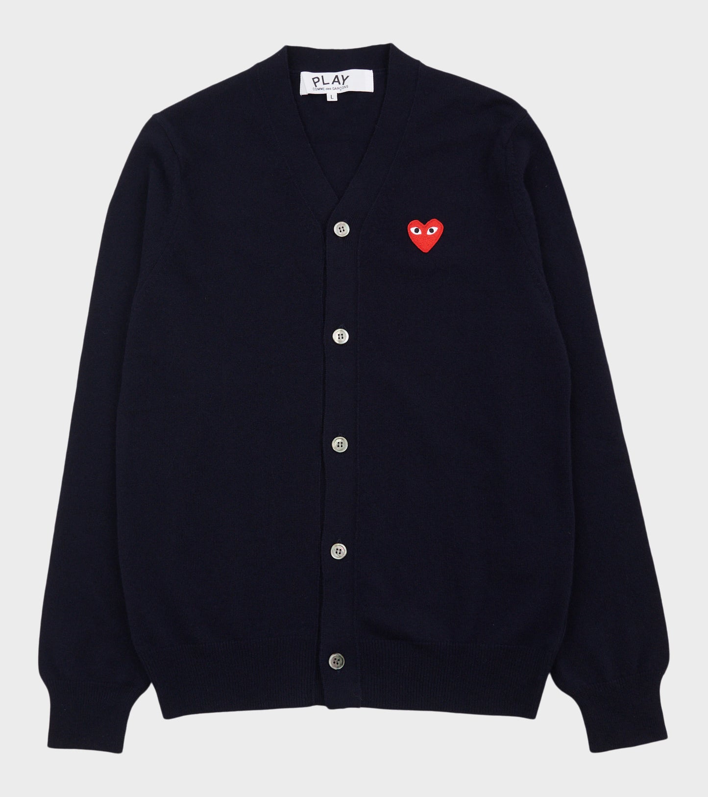 U Red Heart V-neck Cardigan Navy