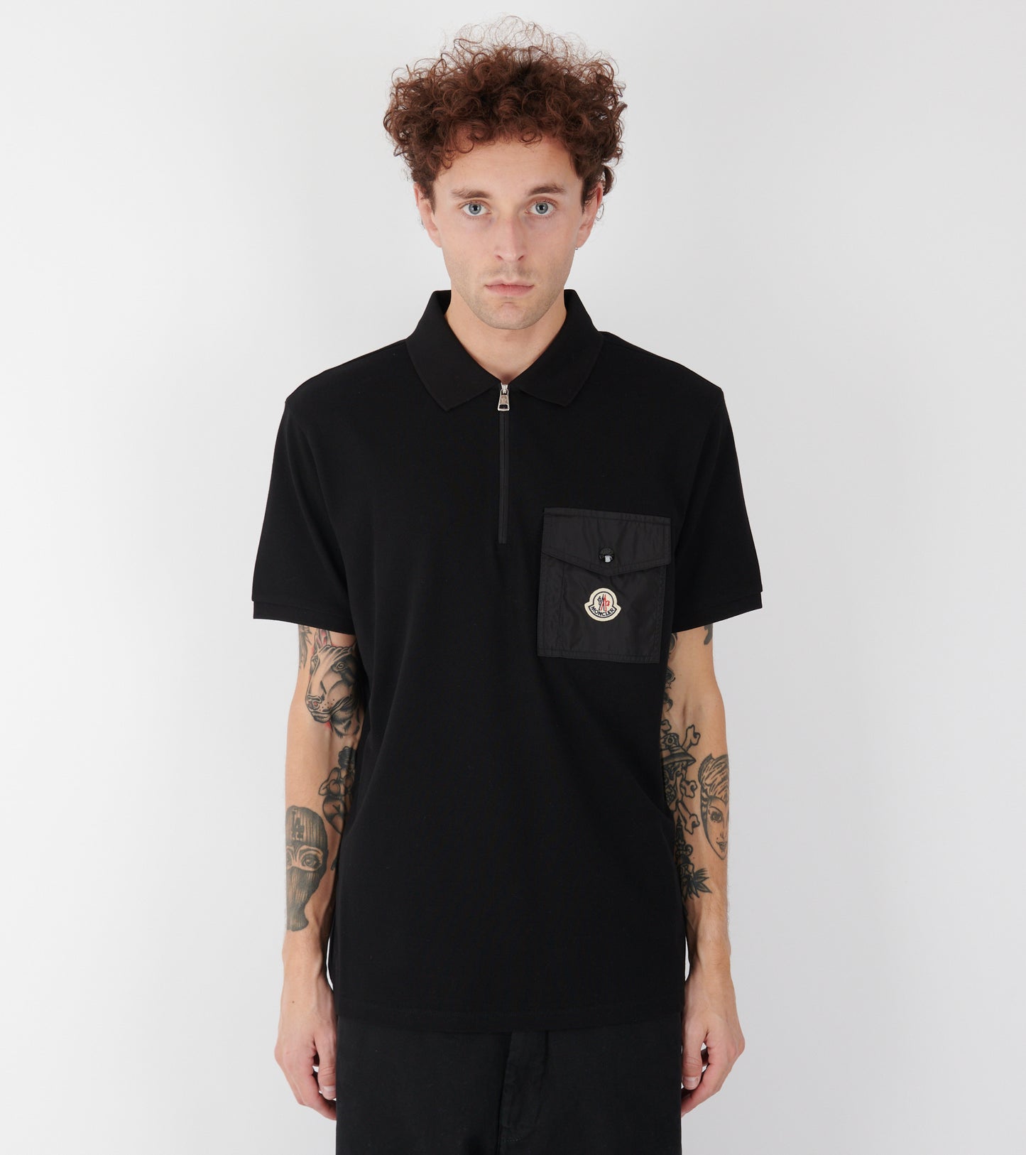 S/S Pocket Cotton Polo Black