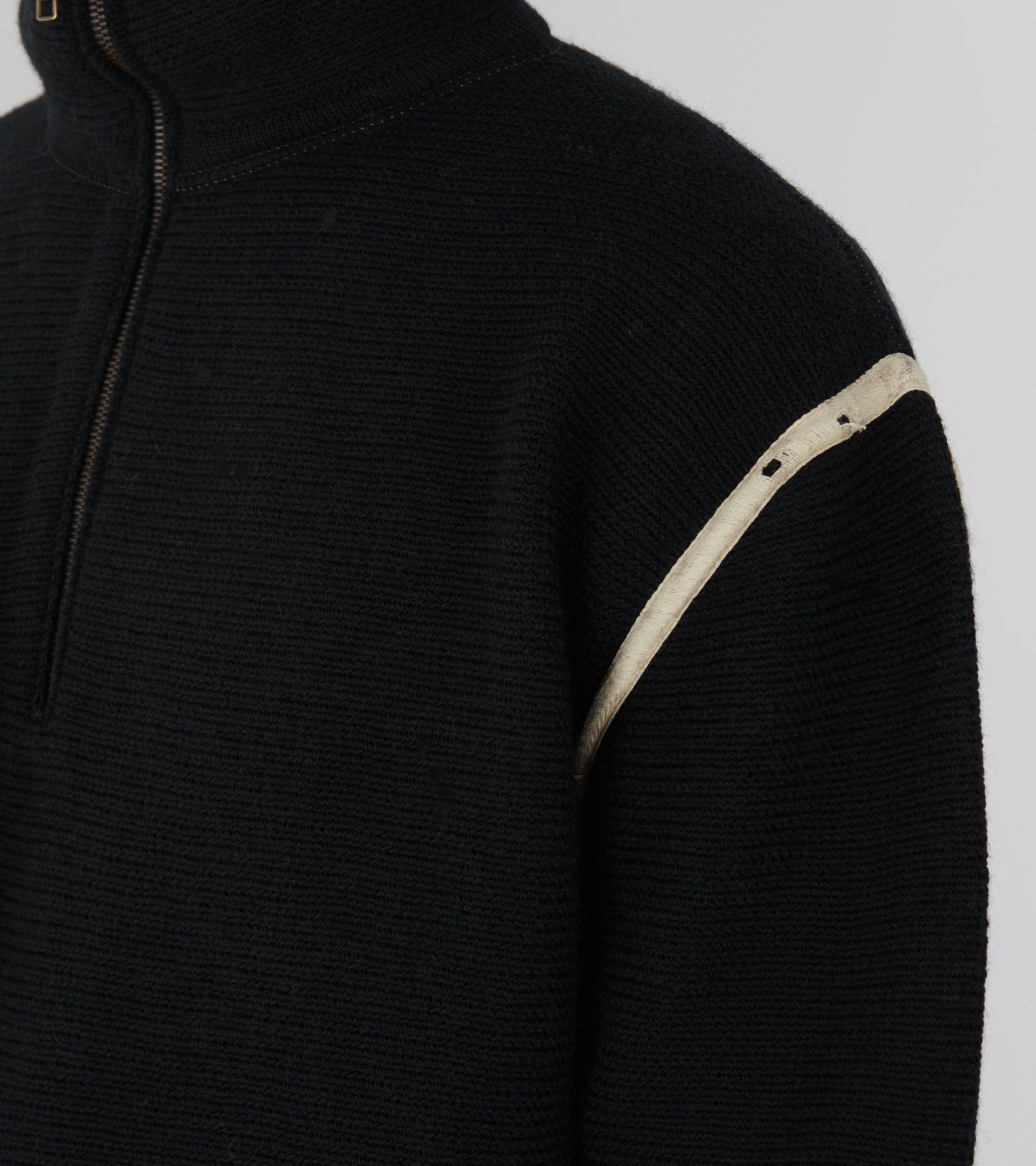 Chunky Wool Half-zip Black