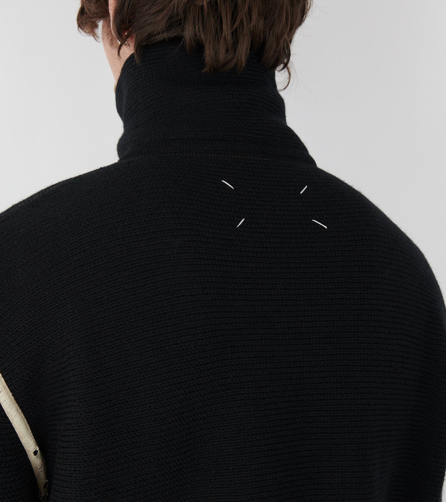 Chunky Wool Half-zip Black