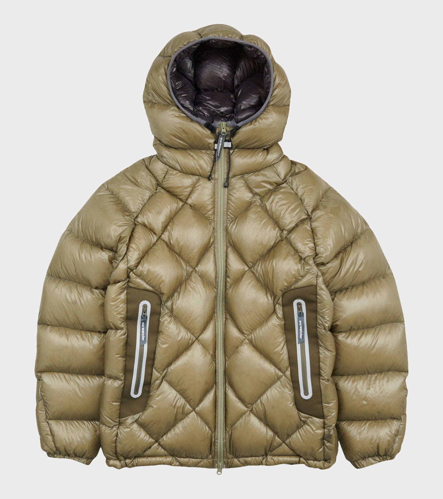 Diamond Stitch Down Hoodie Olive