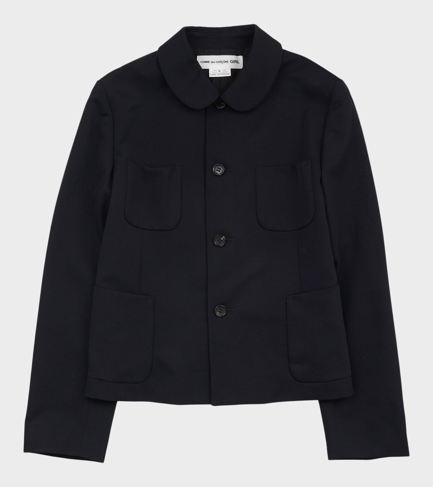 Round Collar Jacket Navy