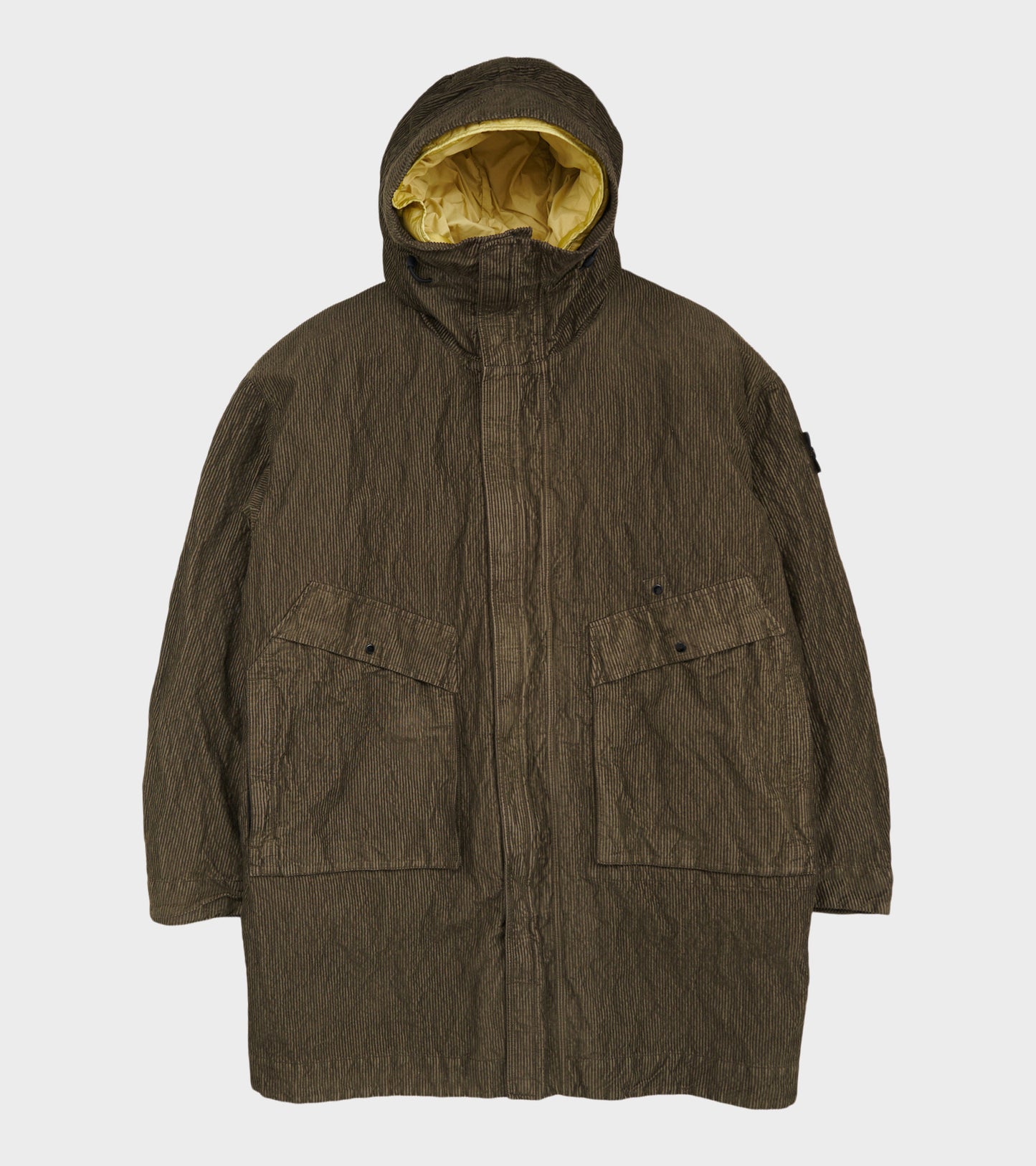 Wrinkled Corduroy Coat Military Green