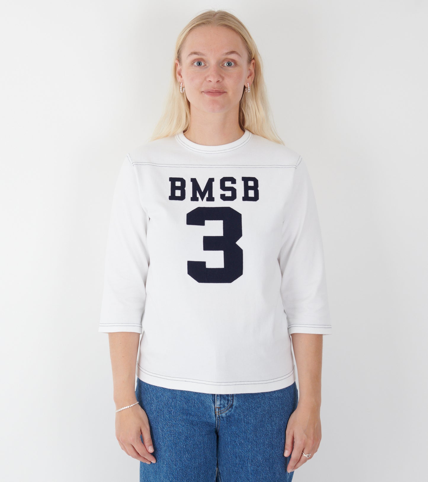 Baseball 3/4 Sleeved T-shirt White/Dark Navy