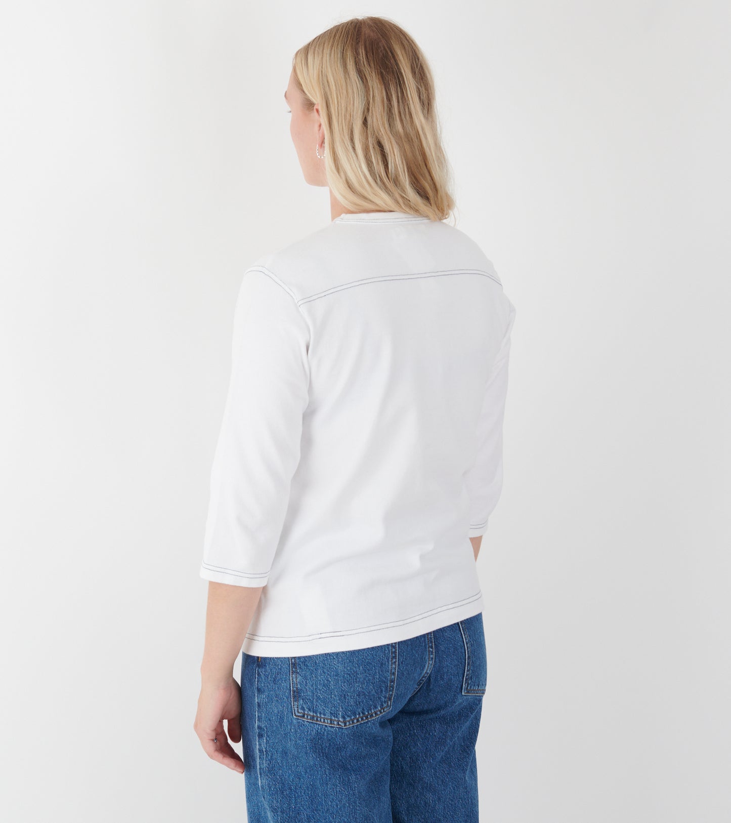 Baseball 3/4 Sleeved T-shirt White/Dark Navy