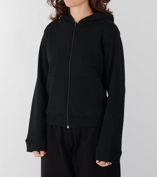 Lace Zip-up Hoodie Black