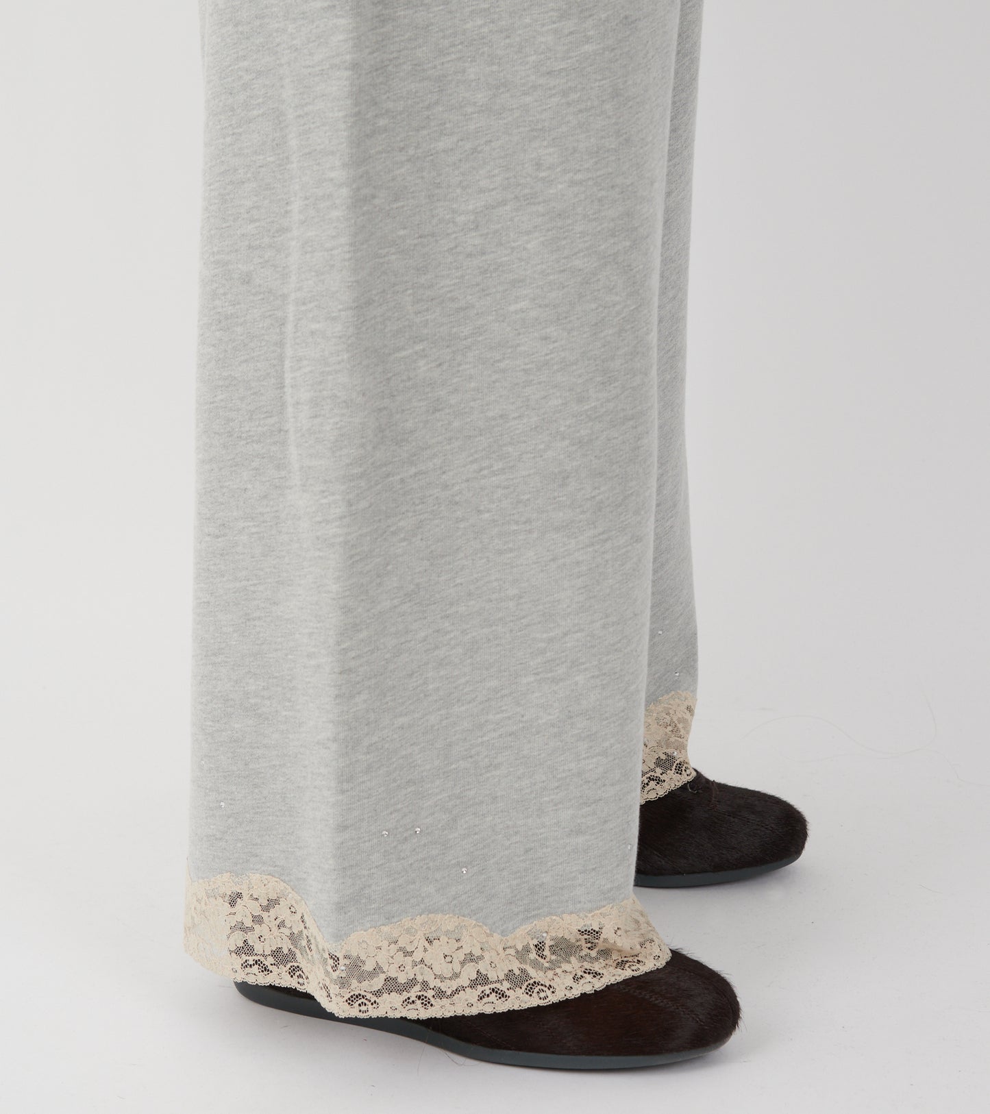 Lace Sweatpants Light Grey Melange