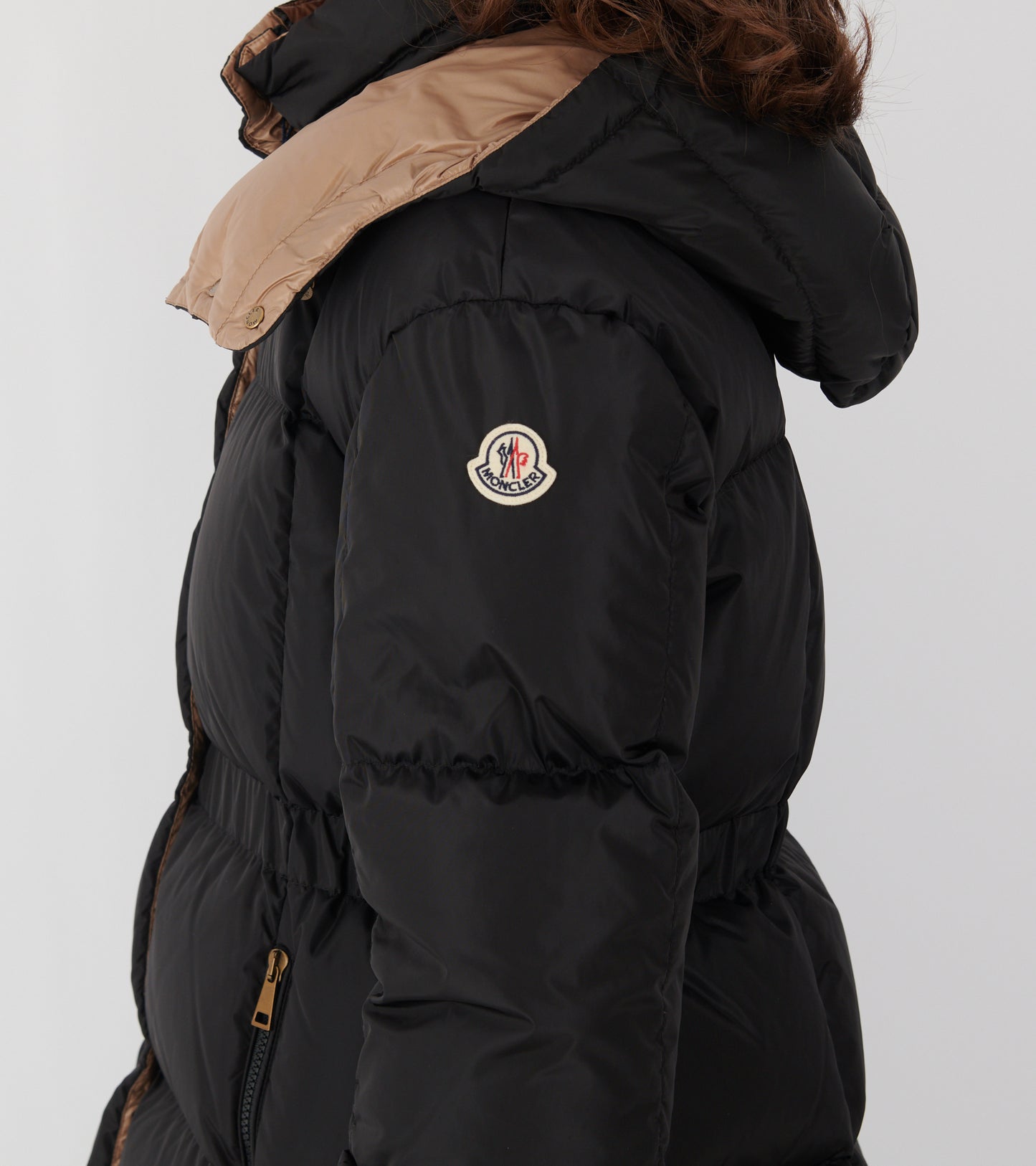 Agneux Square Quilted Hooded Down Jacket Black