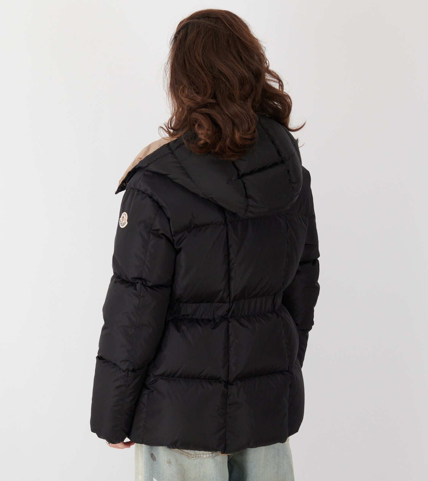 Agneux Square Quilted Hooded Down Jacket Black