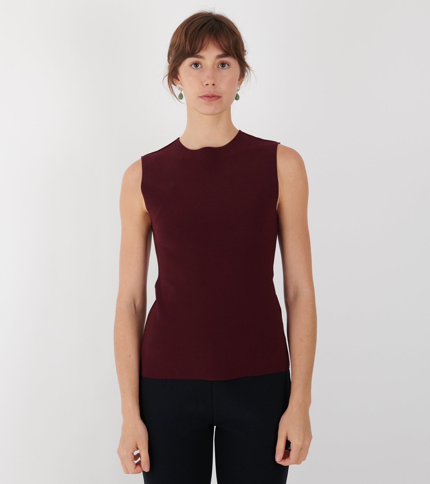 Lay2 Drape Top Maroon
