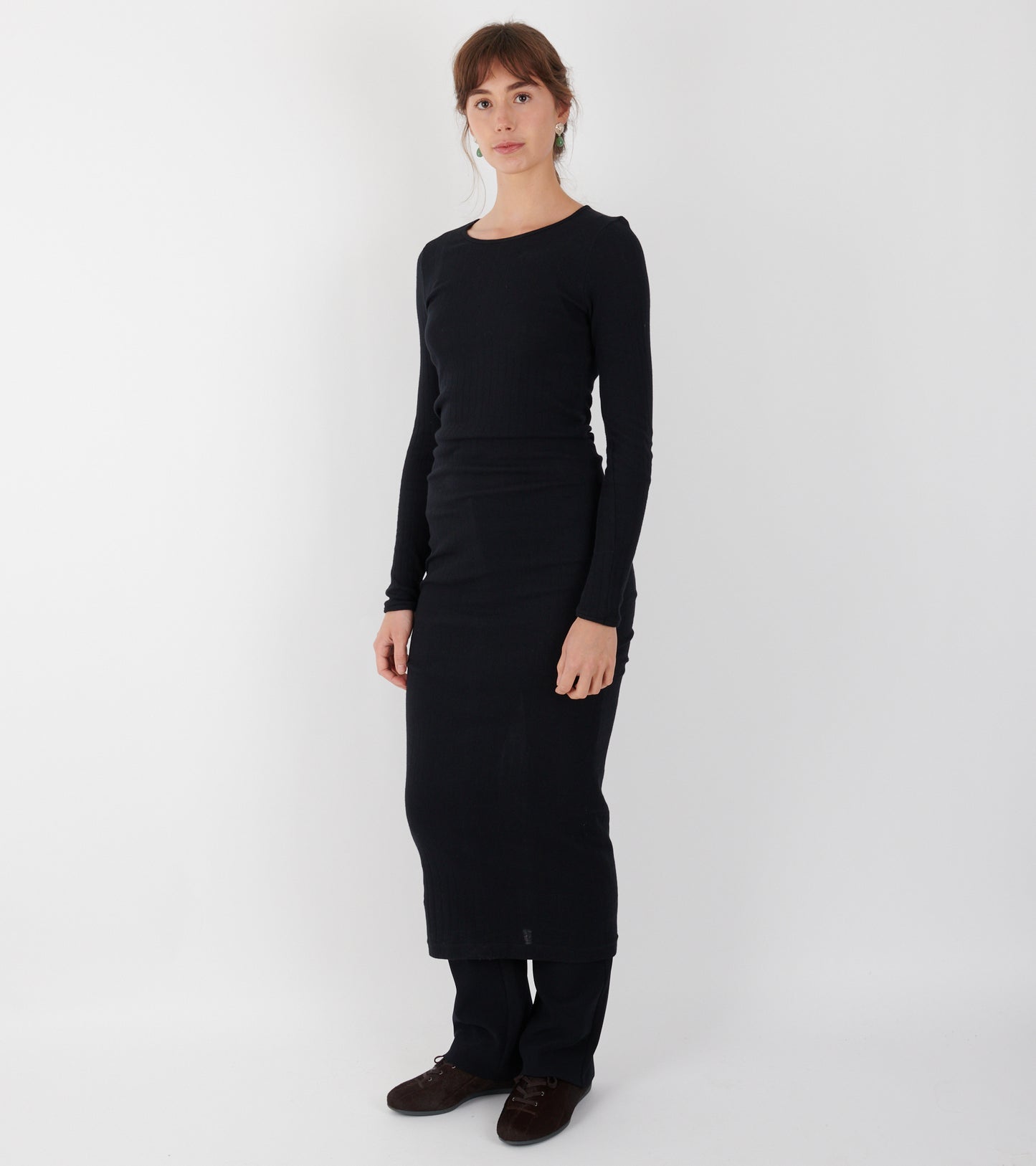 101 Long John Rib Dress Black