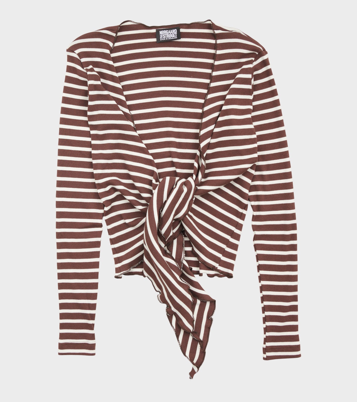 Wrap Top Stripe Brown/Ecru