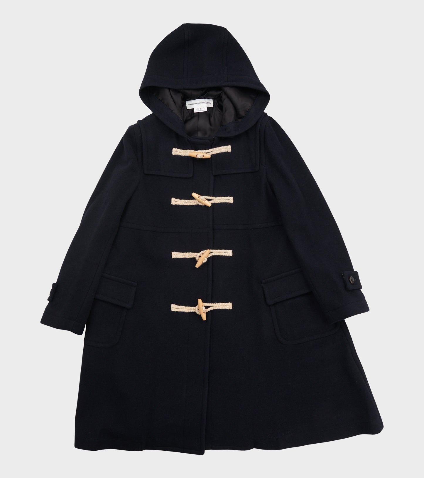 Hooded Wool Coat Navy