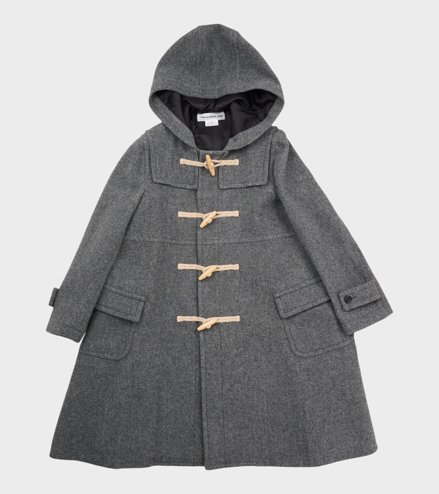 Hooded Wool Coat Grey