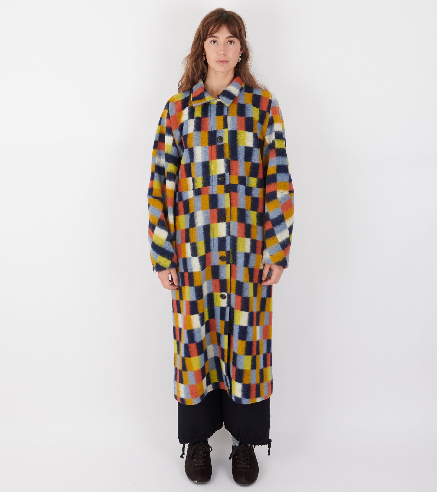 Banana Coat Brushed Squares