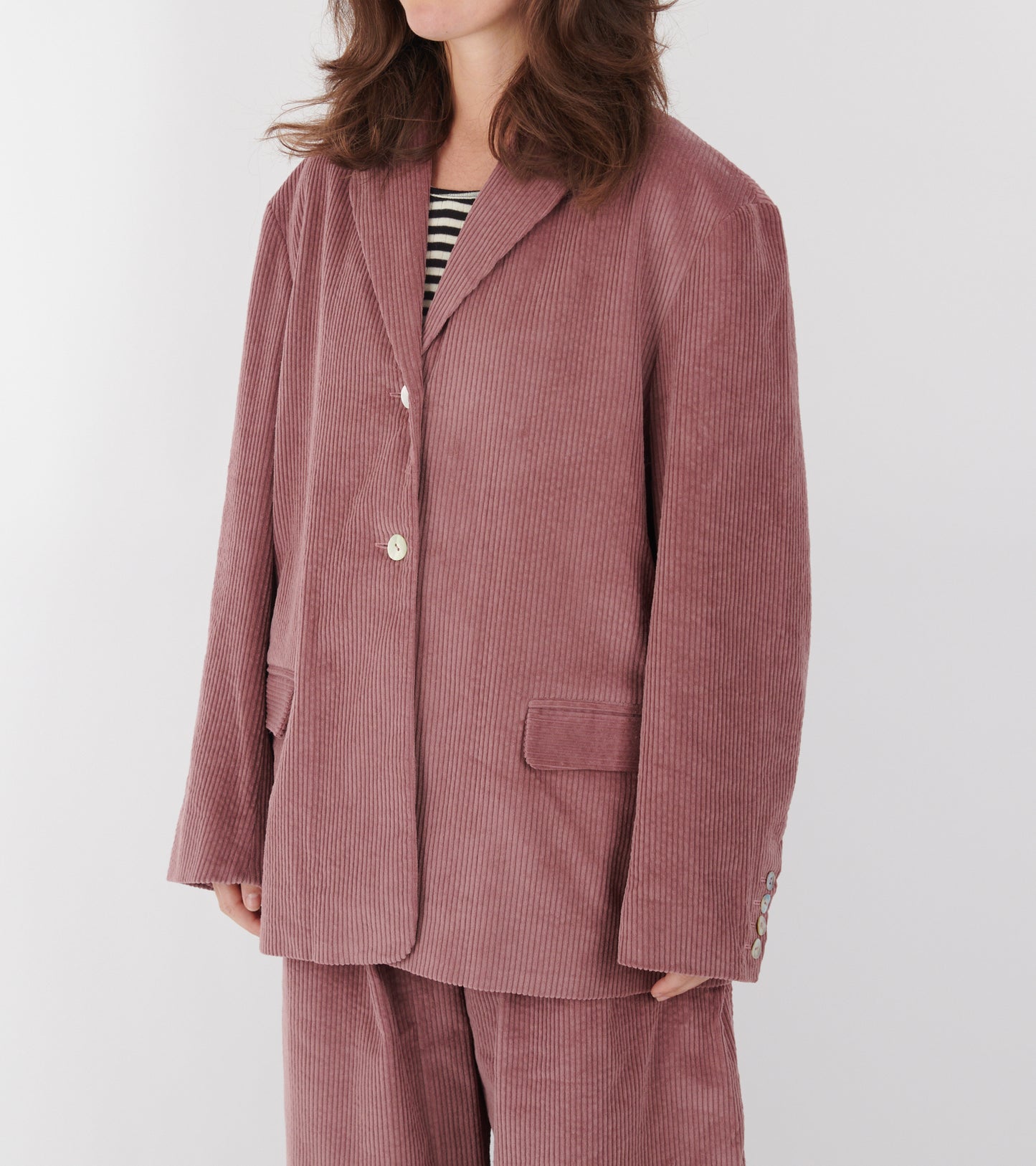 Japanese Cotton Corduroy Andie Blazer Thistle