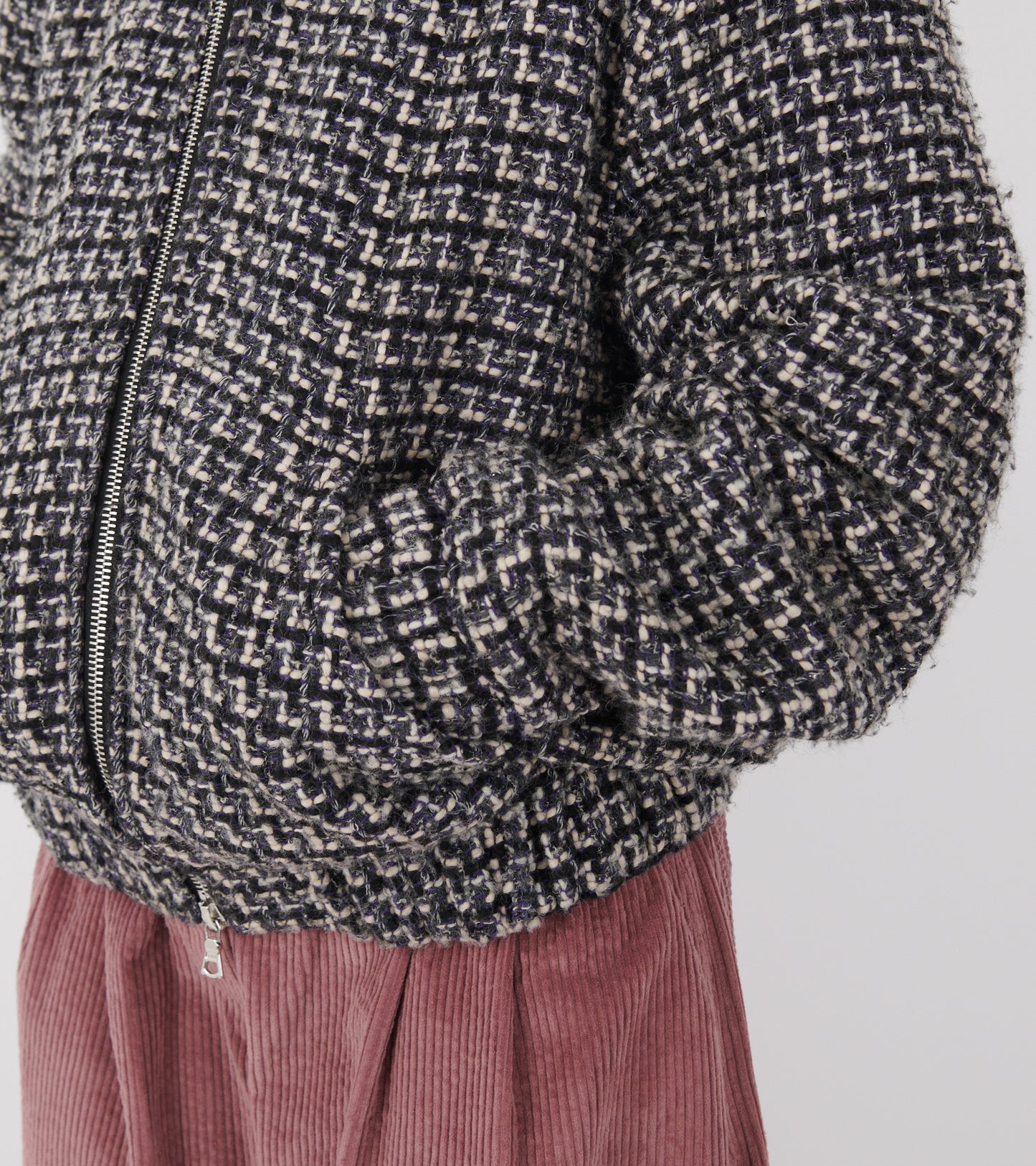 Bouclé Hooded Zip-up Jacket Confetti