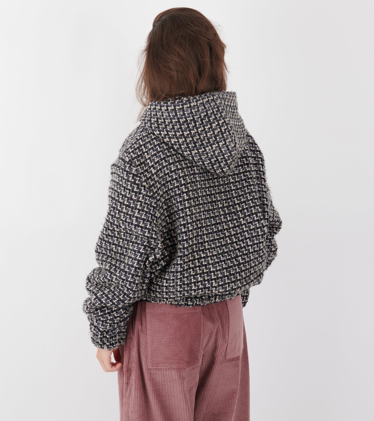 Bouclé Hooded Zip-up Jacket Confetti