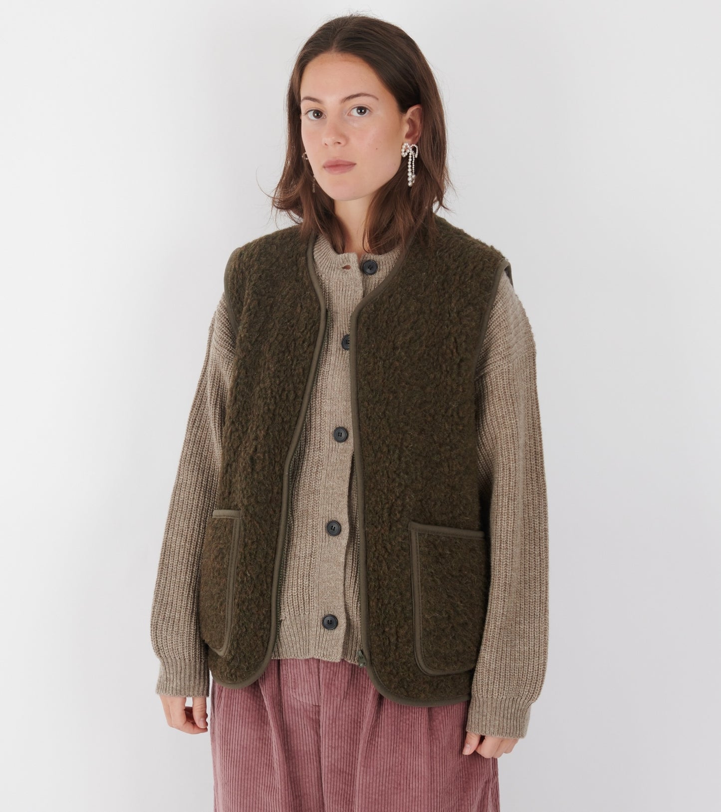 Zip Vest Khaki