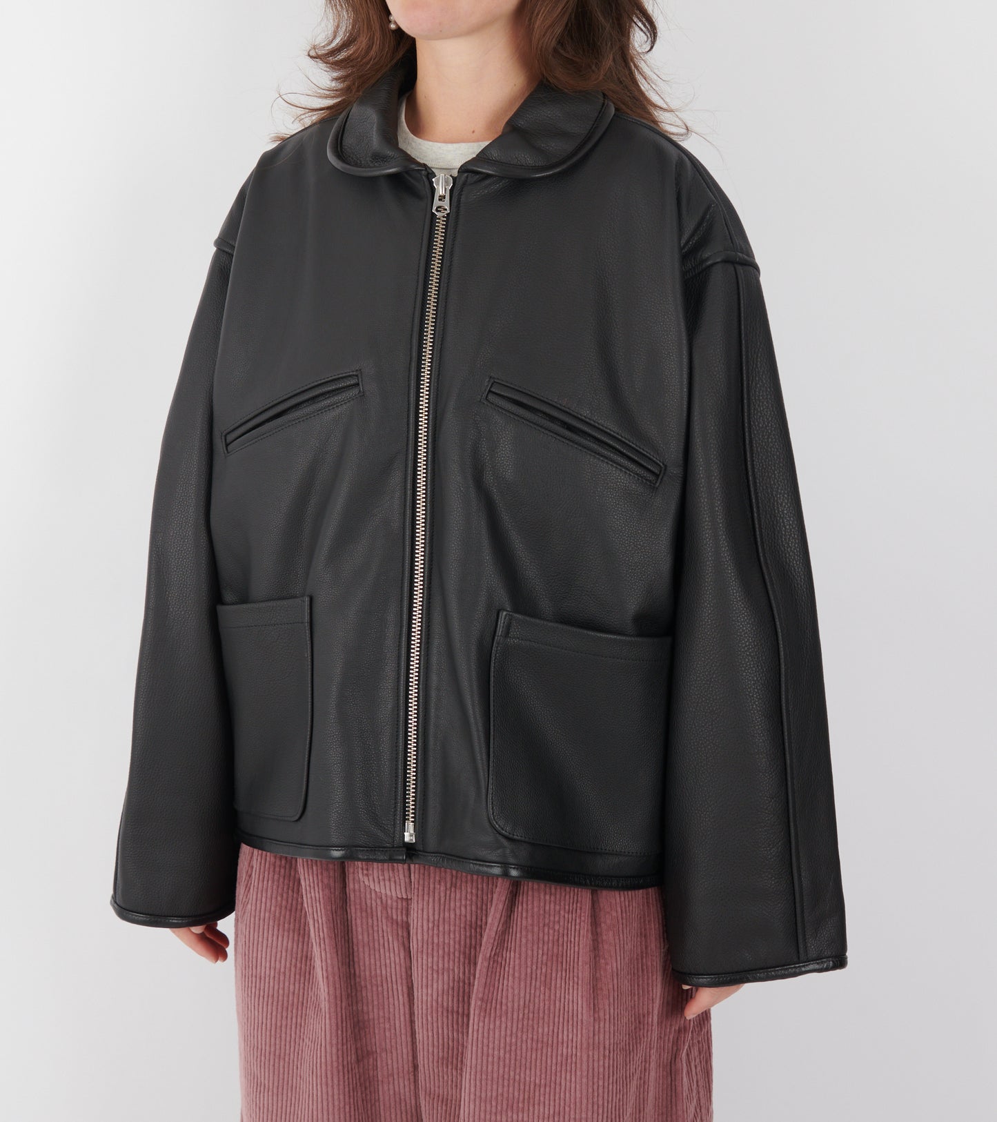 Leather Flying Jacket Black