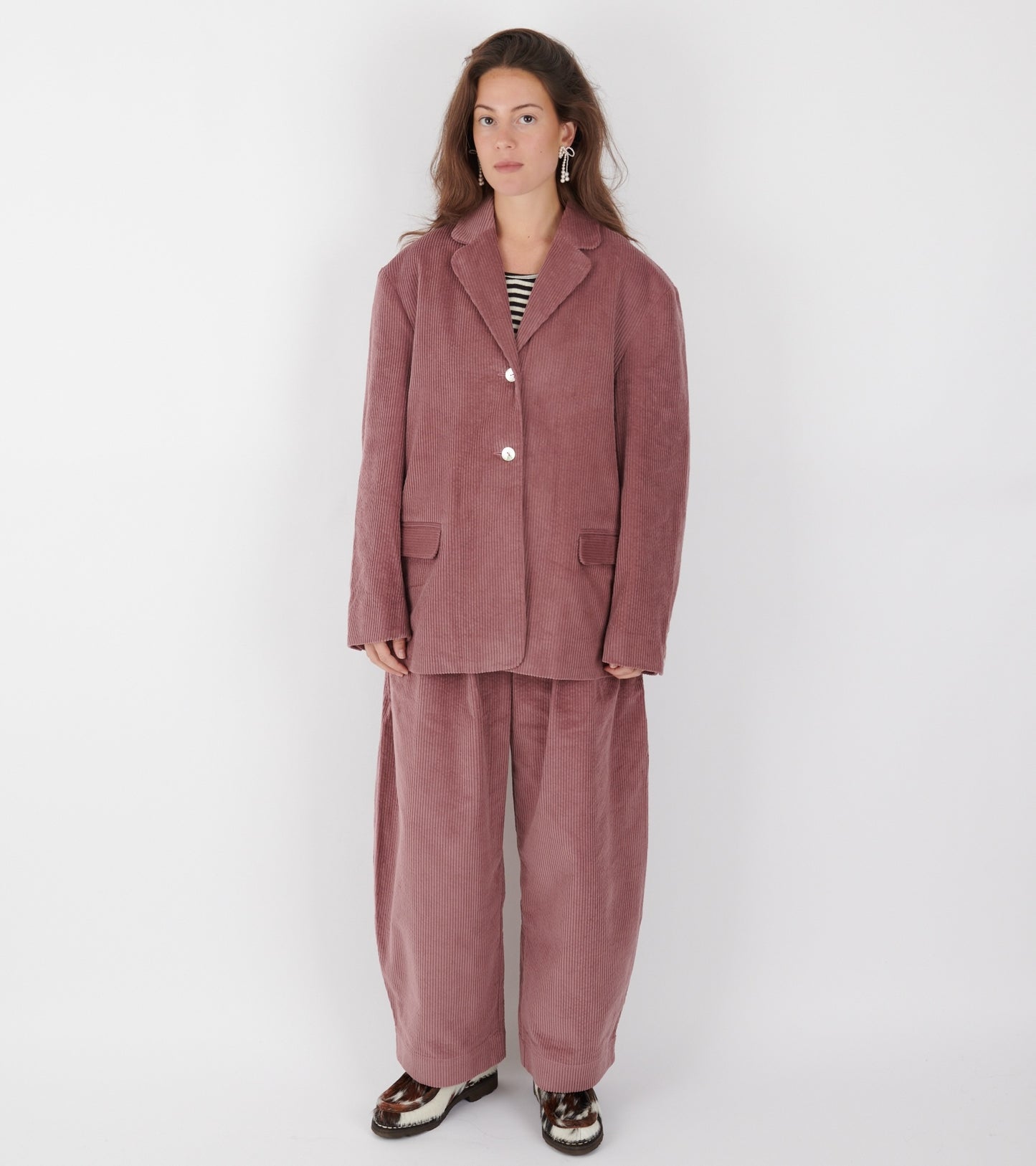 Japanese Cotton Corduroy Andie Blazer Thistle