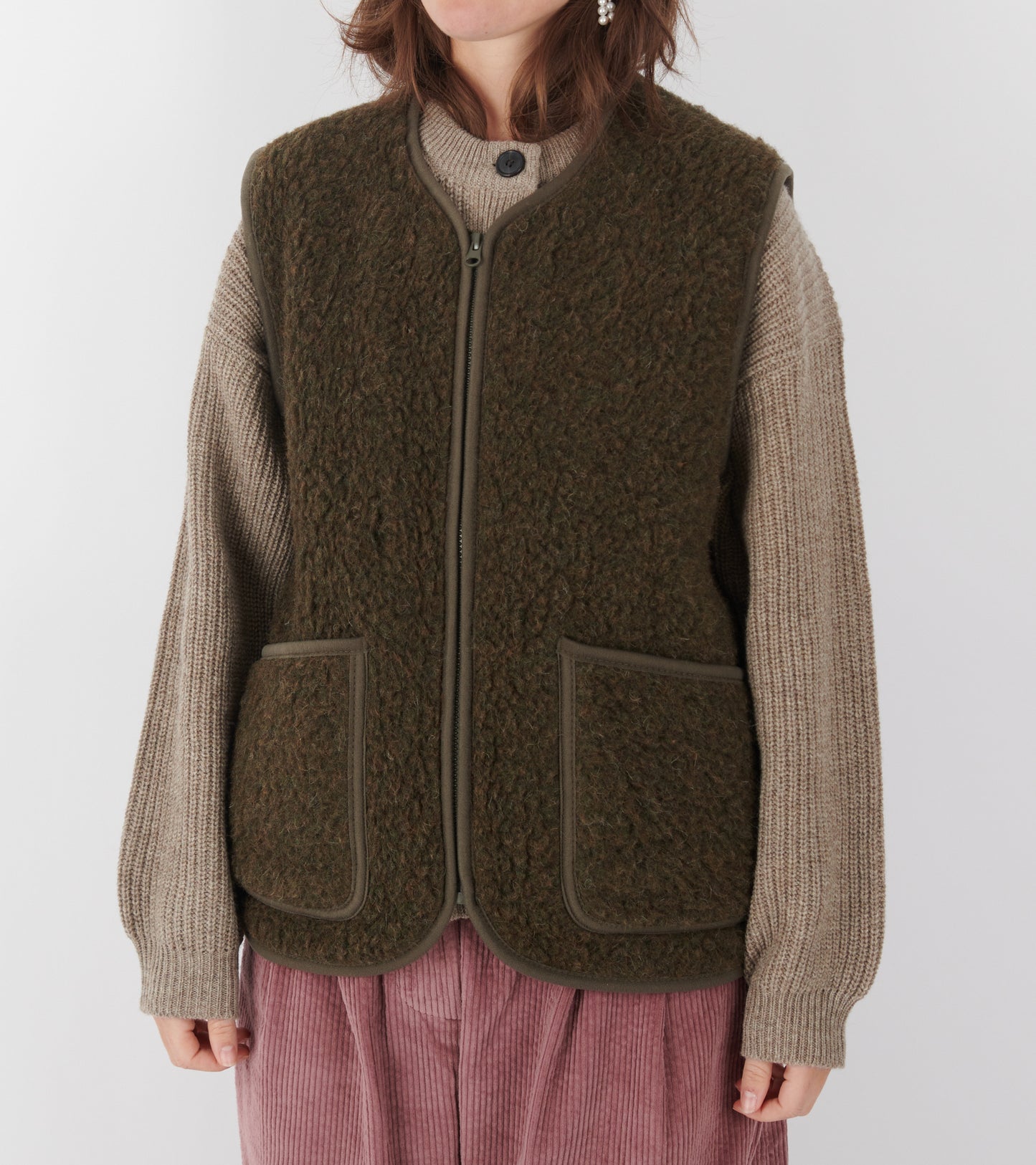 Zip Vest Khaki