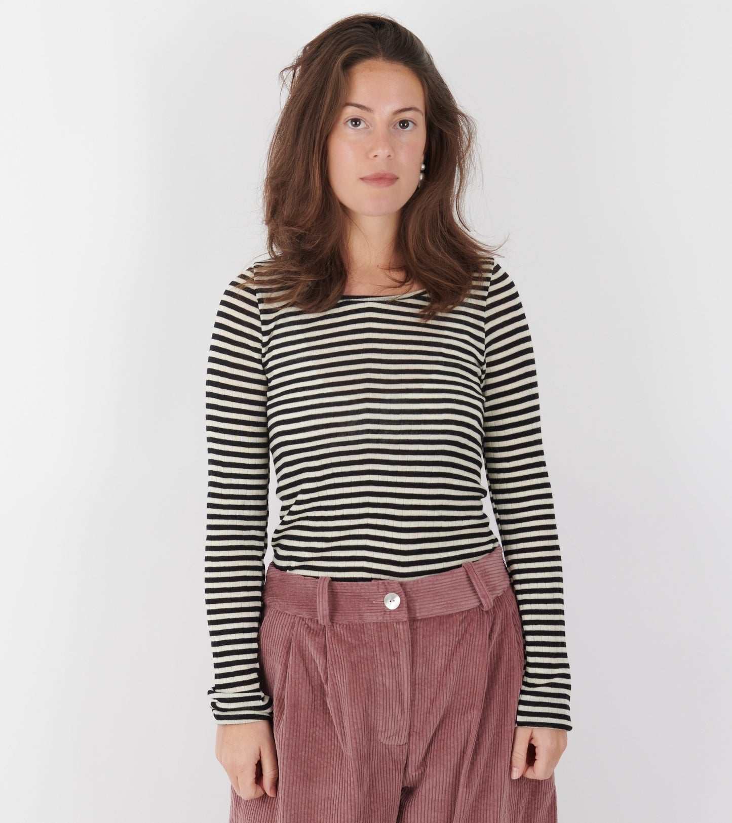 101 Wool Rib Black/Ecru