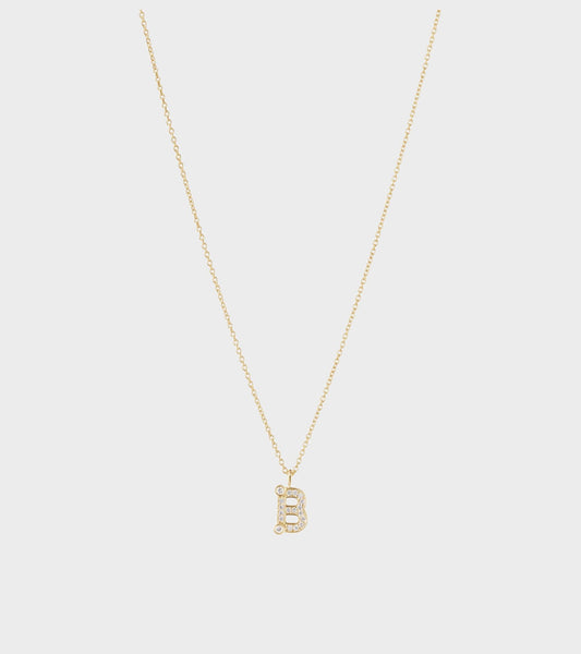 Simple B Necklace Gold