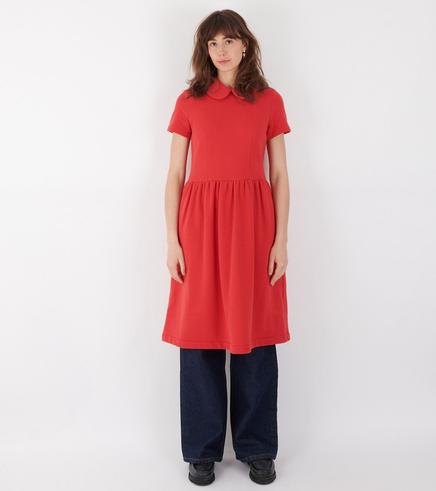 Classic Collar Dress Red