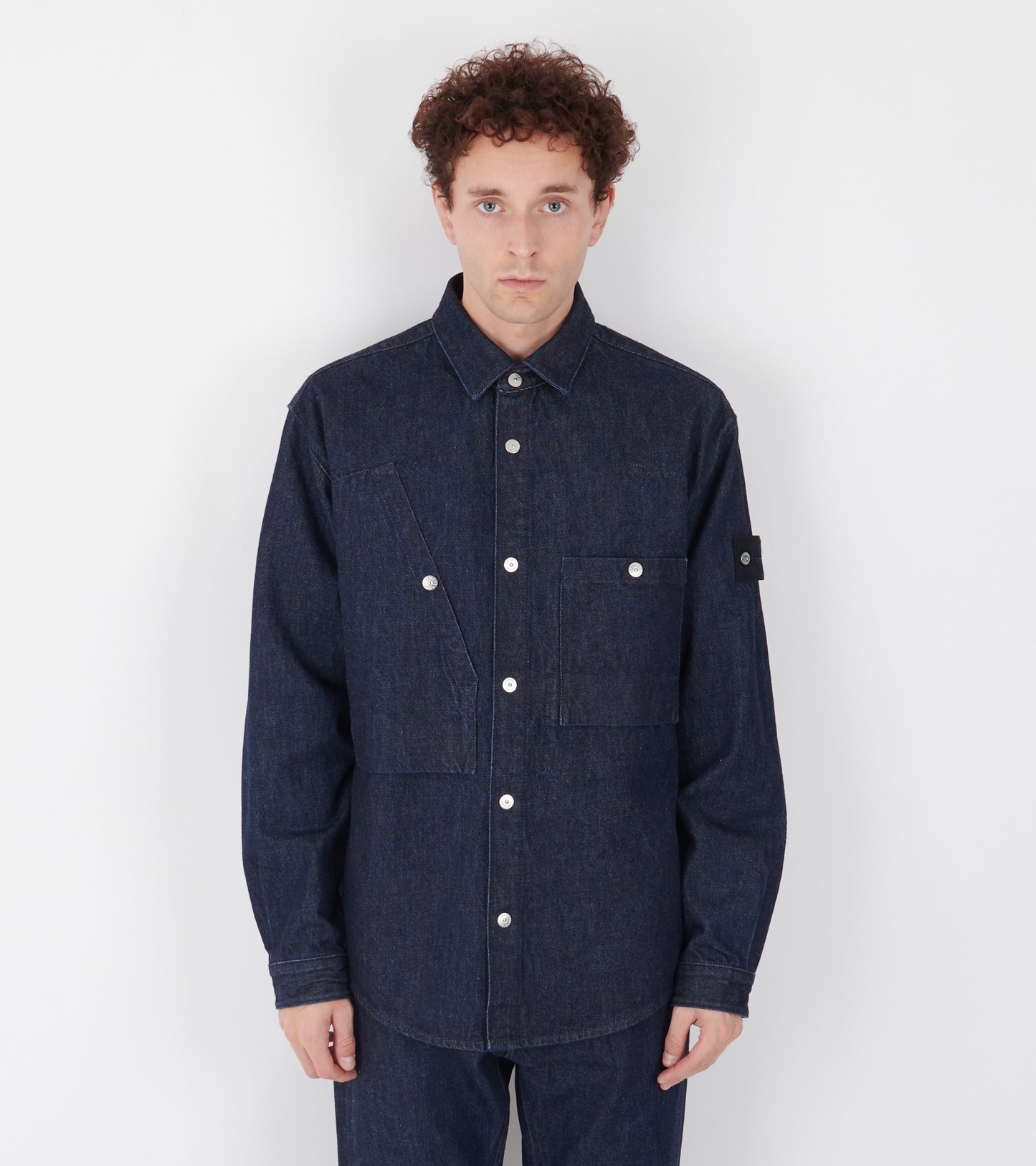 Relaxed Denim Overshirt Dark Blue